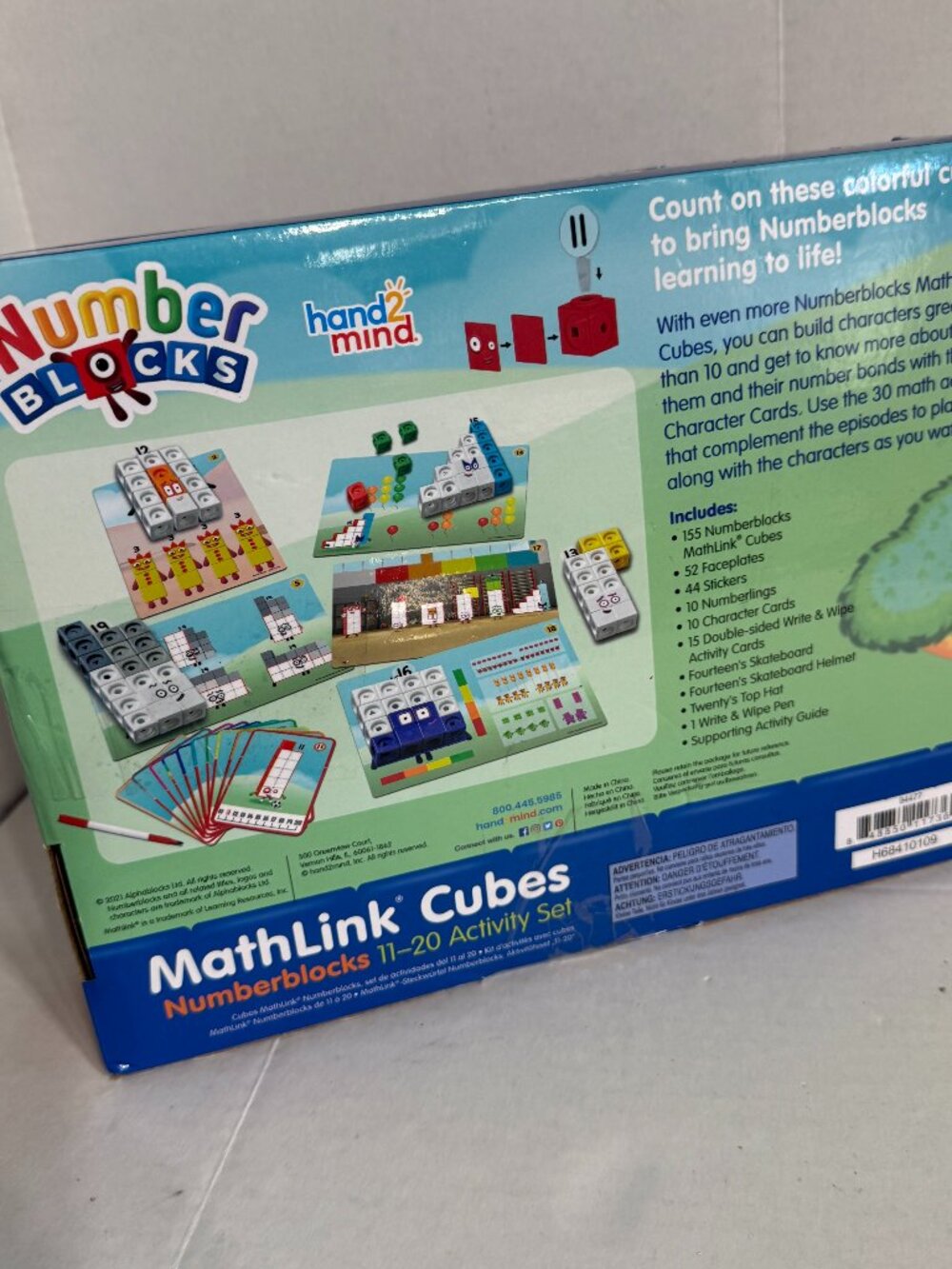 Number Blocks hand2mind MathLink Cubes Kids Multicolor 11-20 Activity Incomplete - Picture 2 of 5